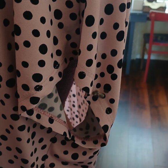 NY Collection Top Shirt Women's Pink & Black spotted Size PXL - Picture 8 of 14